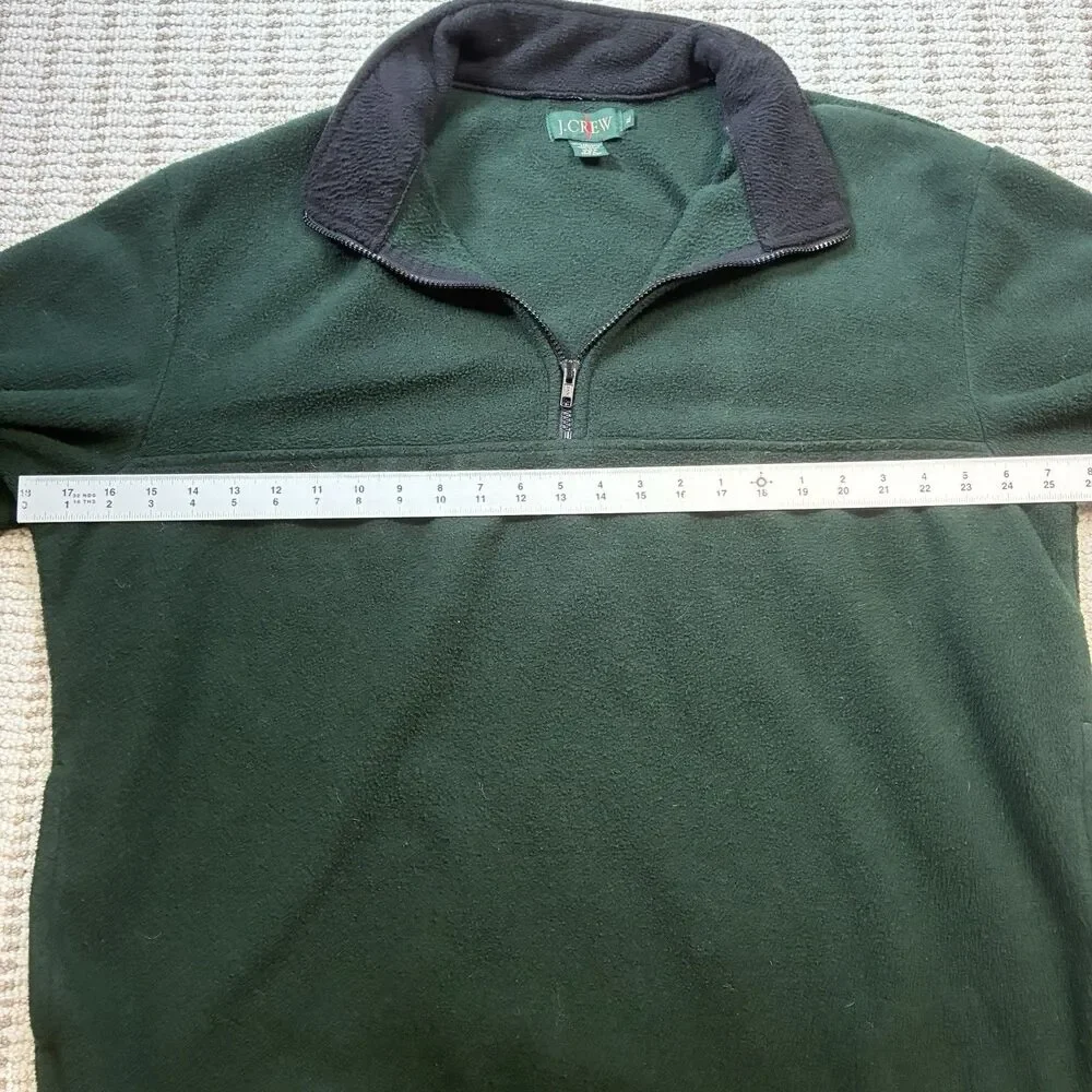 Vintage J Crew Oarsman Fleece Quarter Zip Jacket Mens XL Green Sport Pullover
